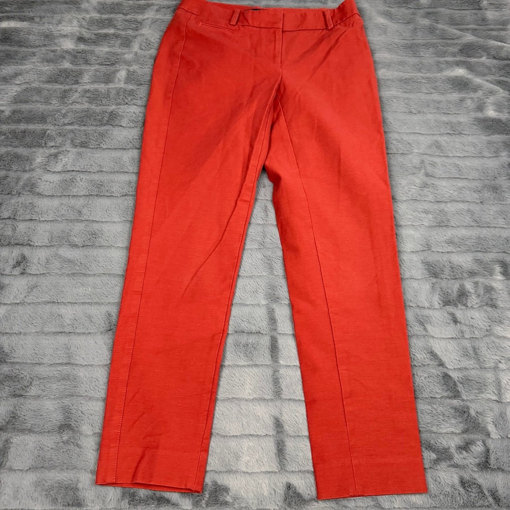 White House Black Market Slim Ankle Pants Red Size 0R Cotton Blend Stretch